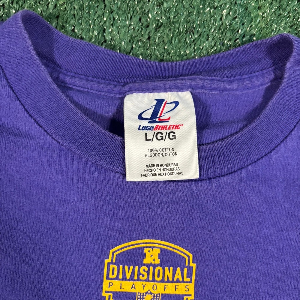 Logo Athletic T-Shirt Mens Large Purple Excellent Vikings Champions Graphic - Picture 5 of 5